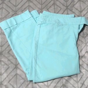 Ann Taylor signature cuffed light blue capris